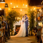 colorful autumn barn wedding leesburg virginia first kiss ceremony candlielight