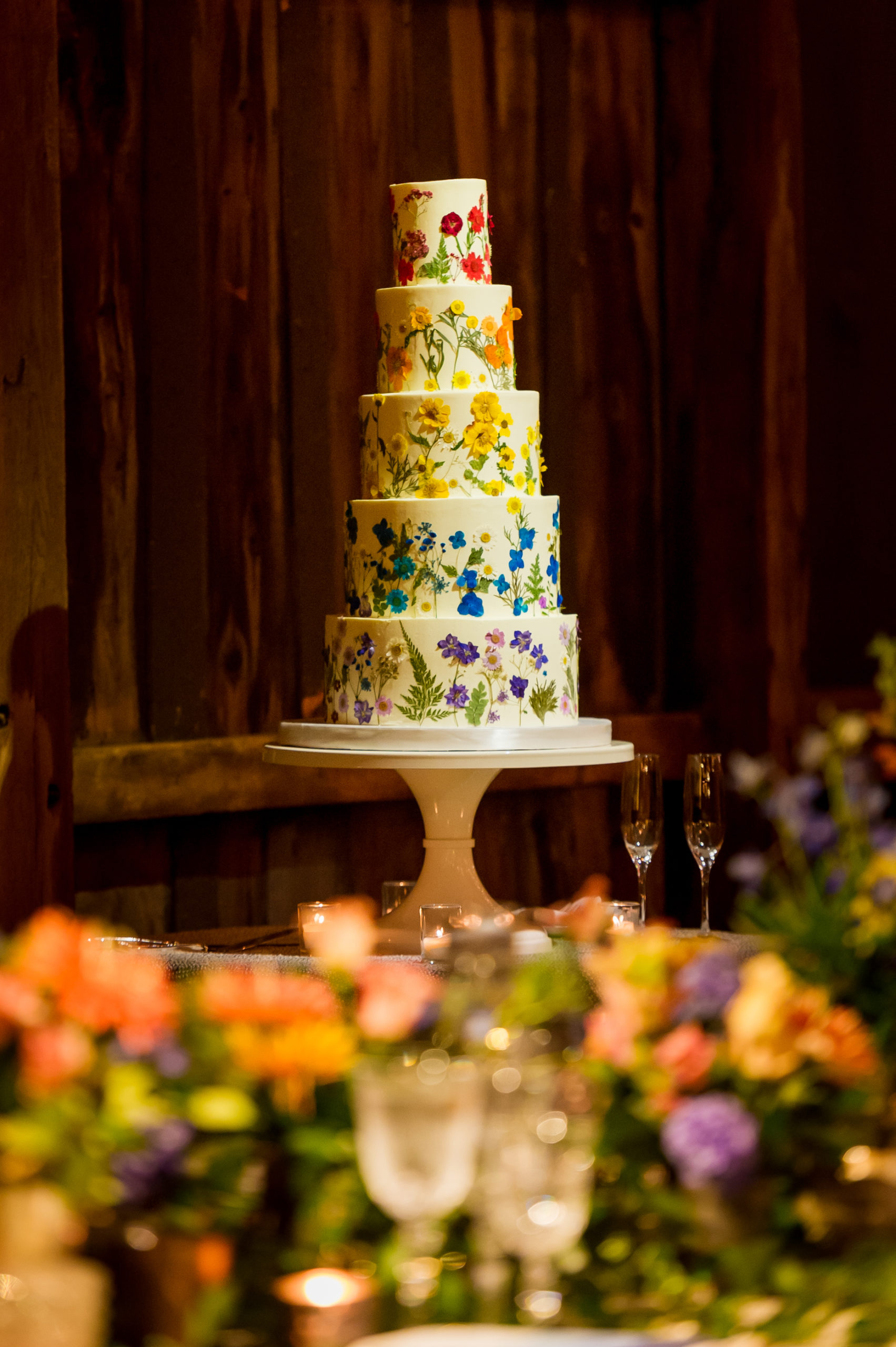 colorful autumn barn wedding leesburg virginia cake