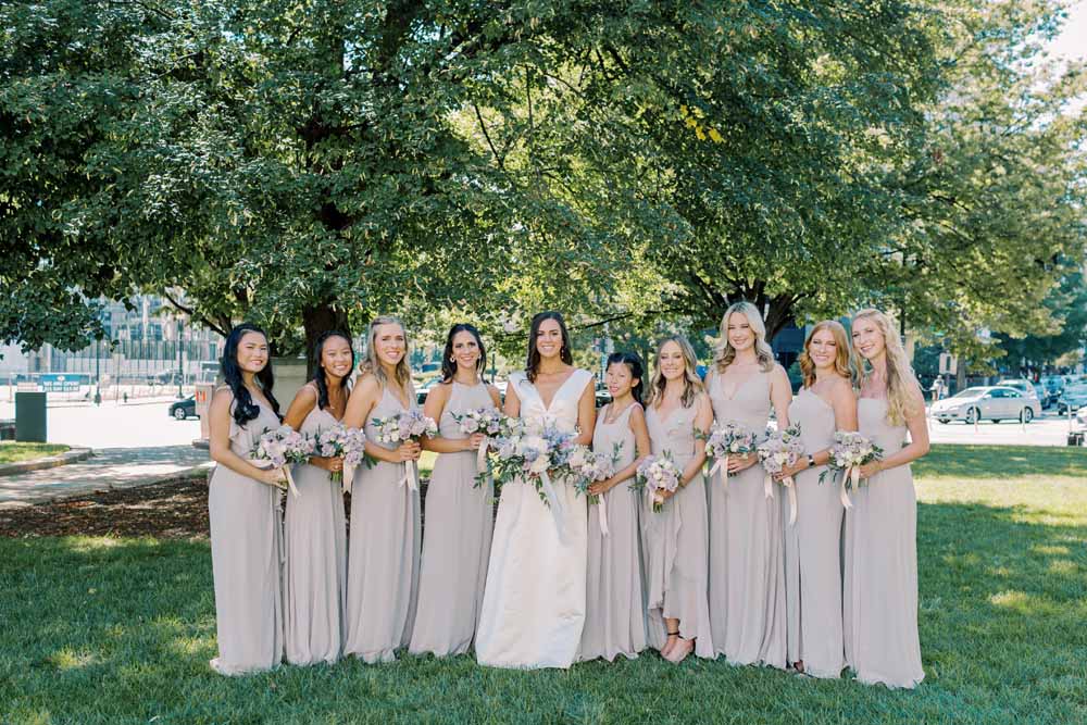 national museum of women in the arts wedding DC gray bridesmaid dresses