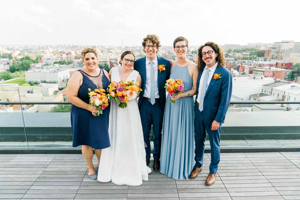 shades of blue wedding party fashion