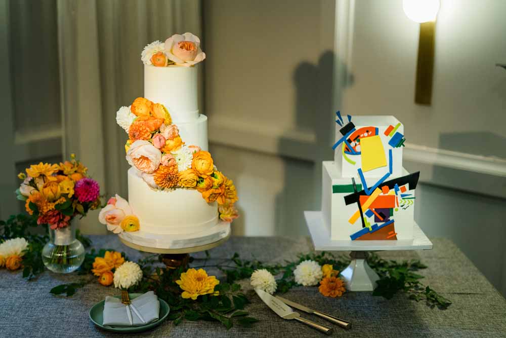 modern art wedding cake