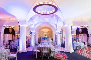 Hotel Monaco DC wedding high fashion - romantic blue purple synth