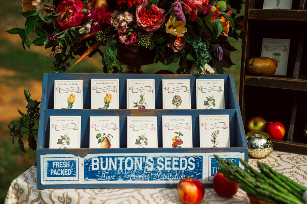 Seed packets as wedding seating cards - Virginia wedding planned by Bellwether Events