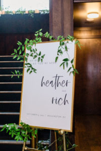 District Winery Wedding welcome sign