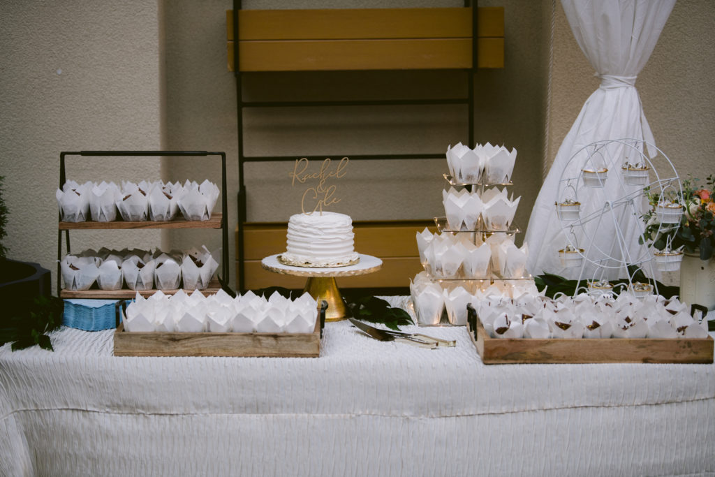 Wedding cake and dessert table