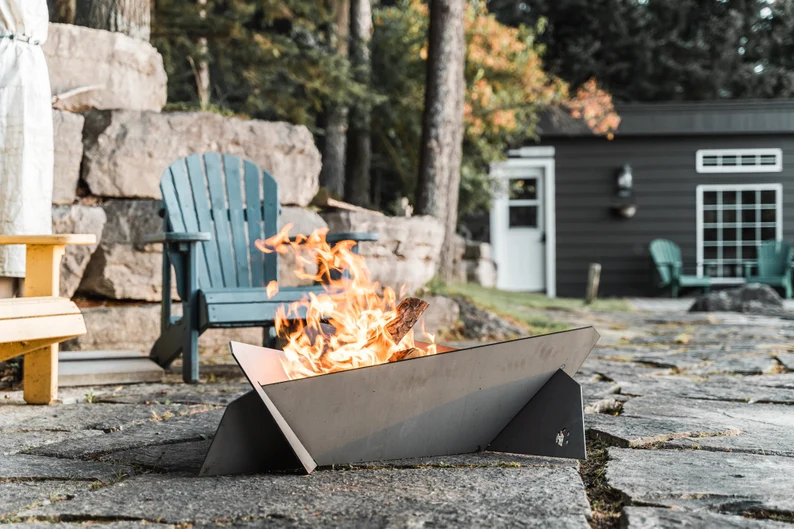 modern steel fire pit - outdoorsy gift idea 