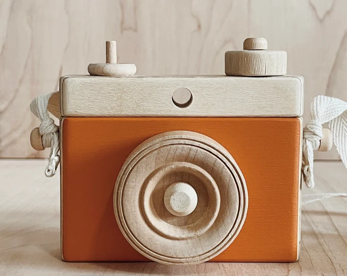 handmade gift idea for kids wooden camera toy
