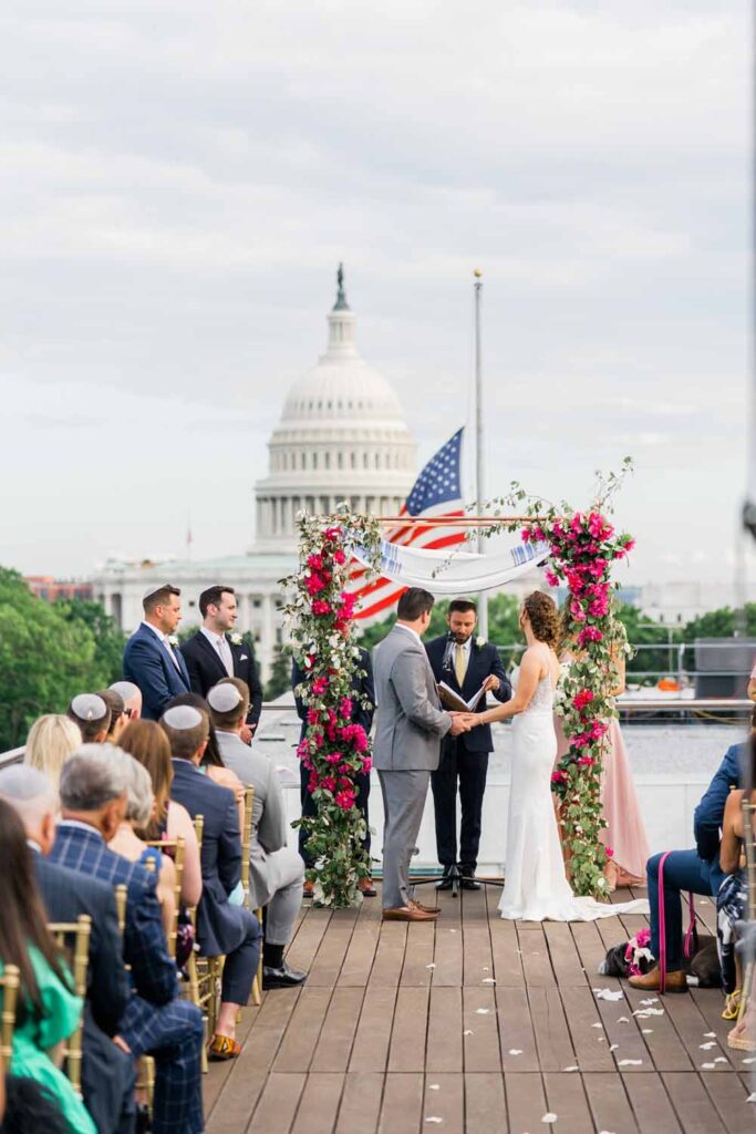 Capitol View at 400 wedding rooftop Jewish ceremony 