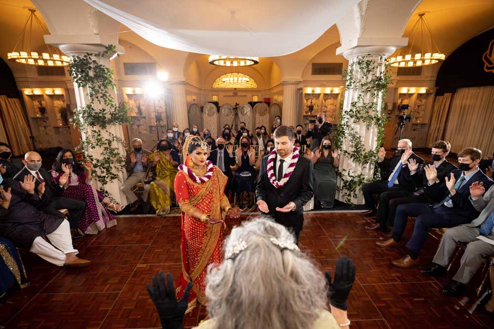 Hotel Monaco DC wedding - Jewish and  South Asian multicultural red and gold 