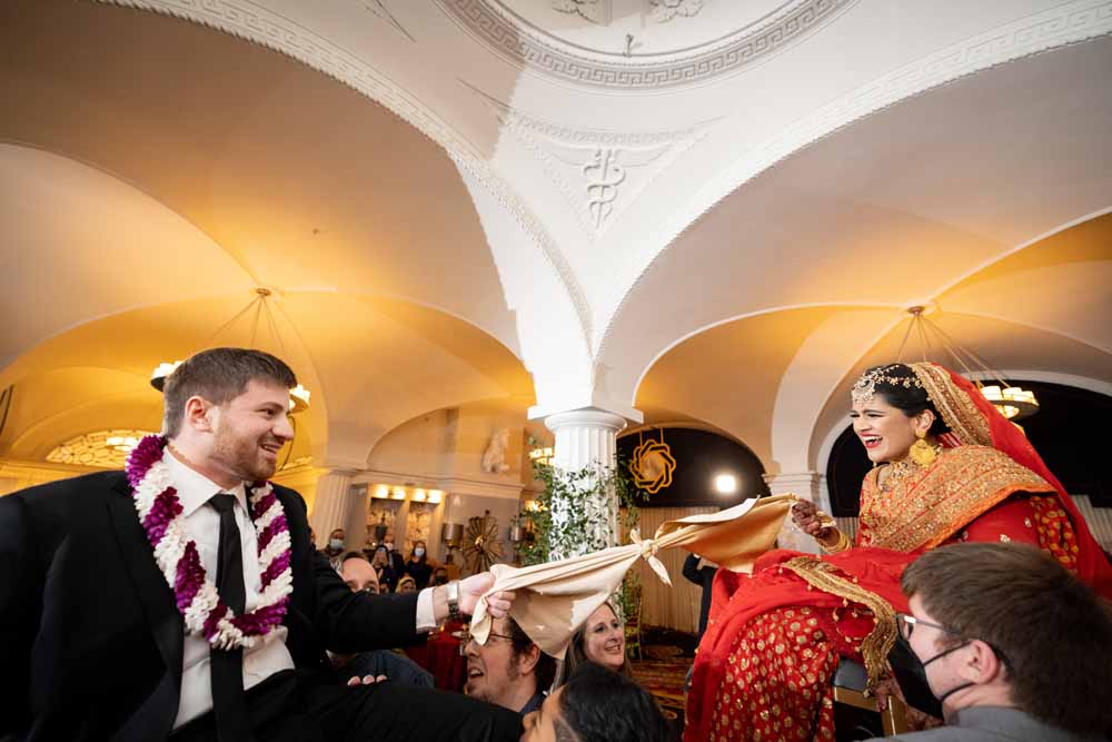 Hotel Monaco DC wedding - Jewish and  South Asian multicultural red and gold 