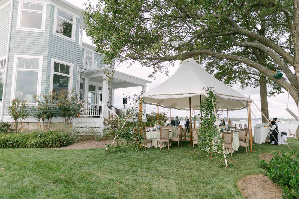 Maryland waterfront private home wedding tented reception