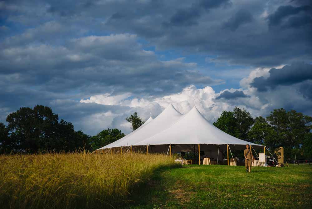 Virginia Family Farm Wedding - tented reception - French Provencal market theme