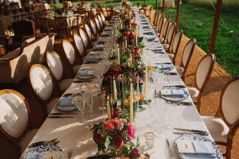 Virginia Family Farm Wedding - tented reception - French Provencal market theme