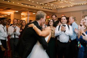 dancing at the Line - autumn rooftop wedding