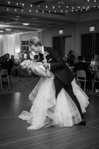 first dance at the Line - autumn rooftop wedding