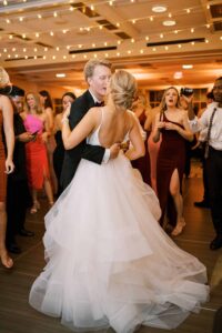 dancing at the Line - autumn rooftop wedding