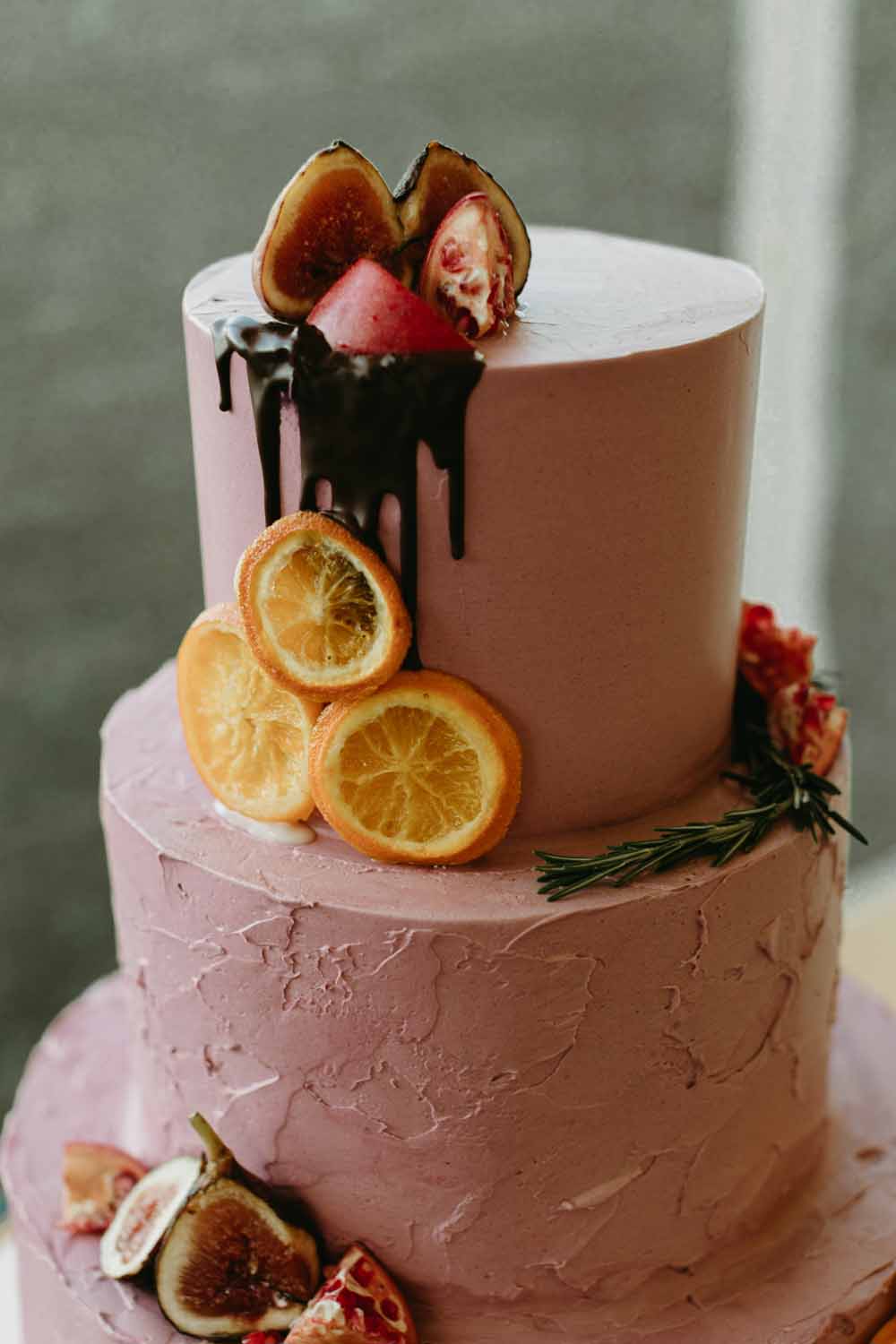 purple cake Boho Tented Wedding at Maryland Private Home