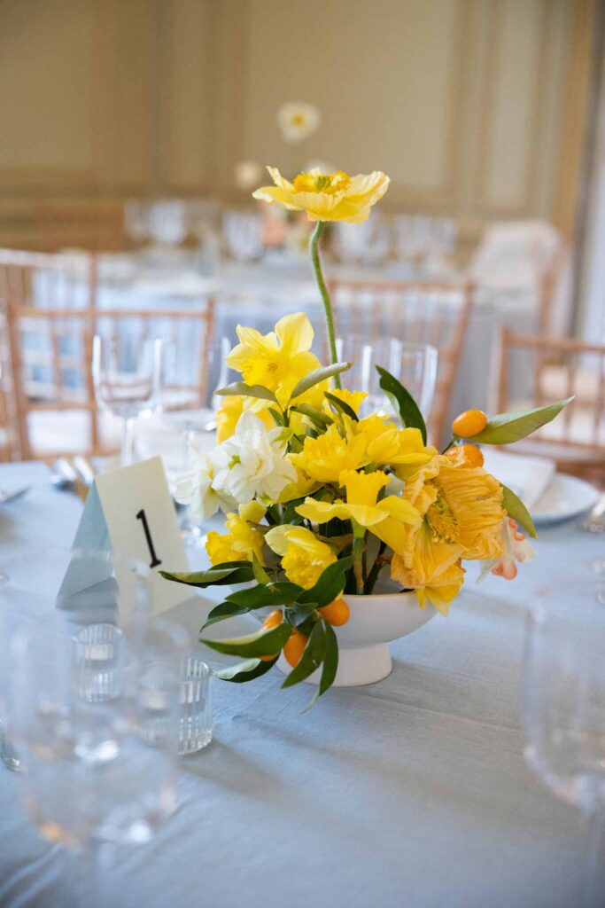 yellow poppy - Pretty Spring Meridian House Wedding with Catholic Ceremony