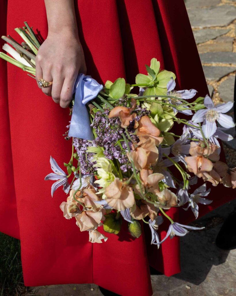 red wedding dress - Pretty Spring Meridian House Wedding with Catholic Ceremony