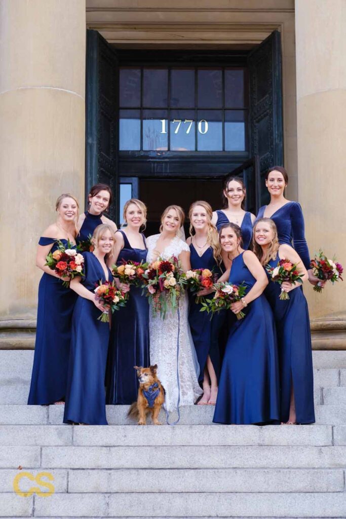 blue bridesmaid dresses The Line hotel wedding DC with dog