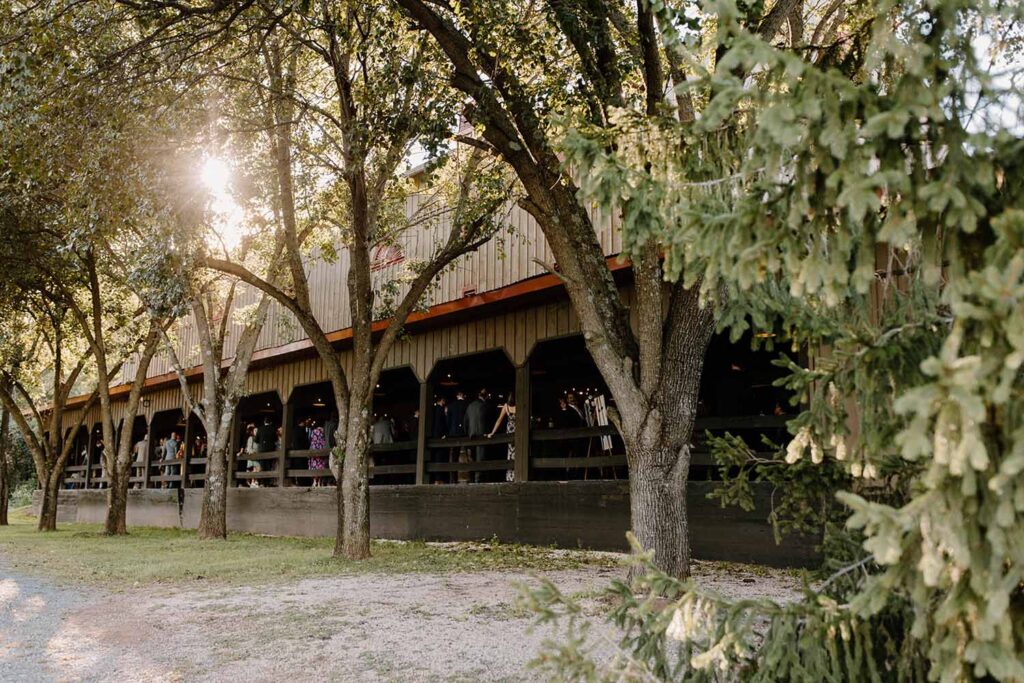 Riverside on the Potomac neutral Fall wedding outdoor ceremony barn reception