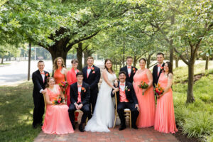 Marriott DC wedding party - coral dresses