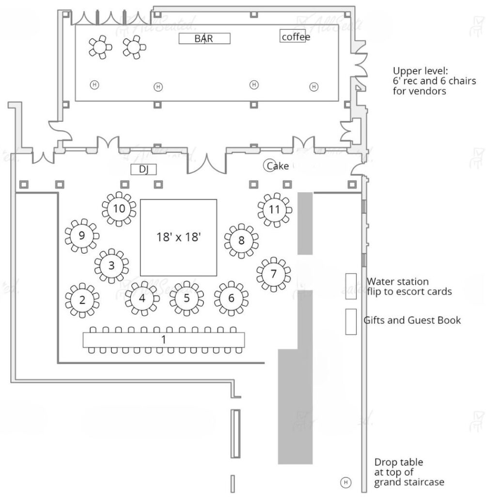 Decatur House DC wedding - real floor plan