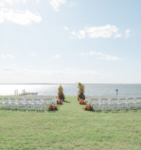 Weatherly Farm Pavilion Maryland waterfront wedding ceremony