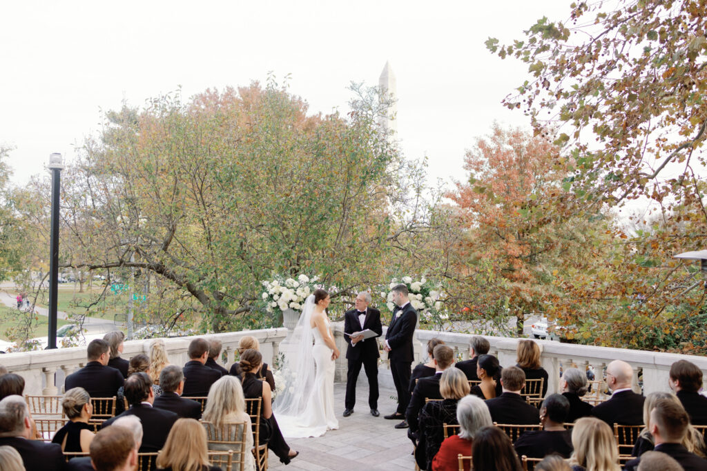 DAR DC wedding November terrace ceremony outside