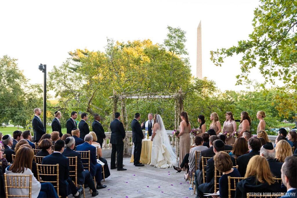 DAR DC wedding ceremony October outside on the terrace