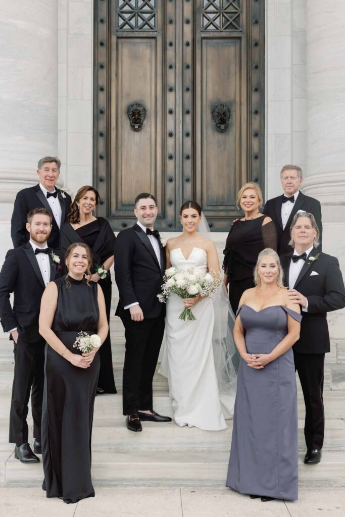 DAR DC wedding winter gold and white Family Portrait