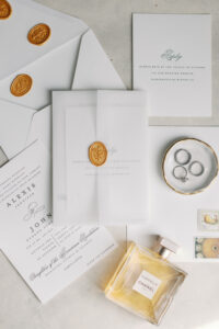 DAR DC wedding winter invitation white and gold