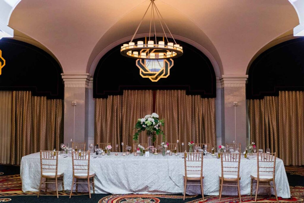 Hotel Monaco DC wedding reception head table