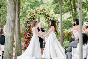 Spring DC Meridian House Pretty Pink wedding ceremony reception two brides