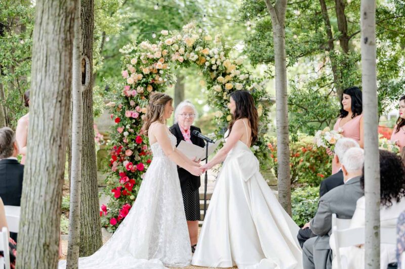 Spring DC Meridian House Pretty Pink wedding ceremony reception two brides
