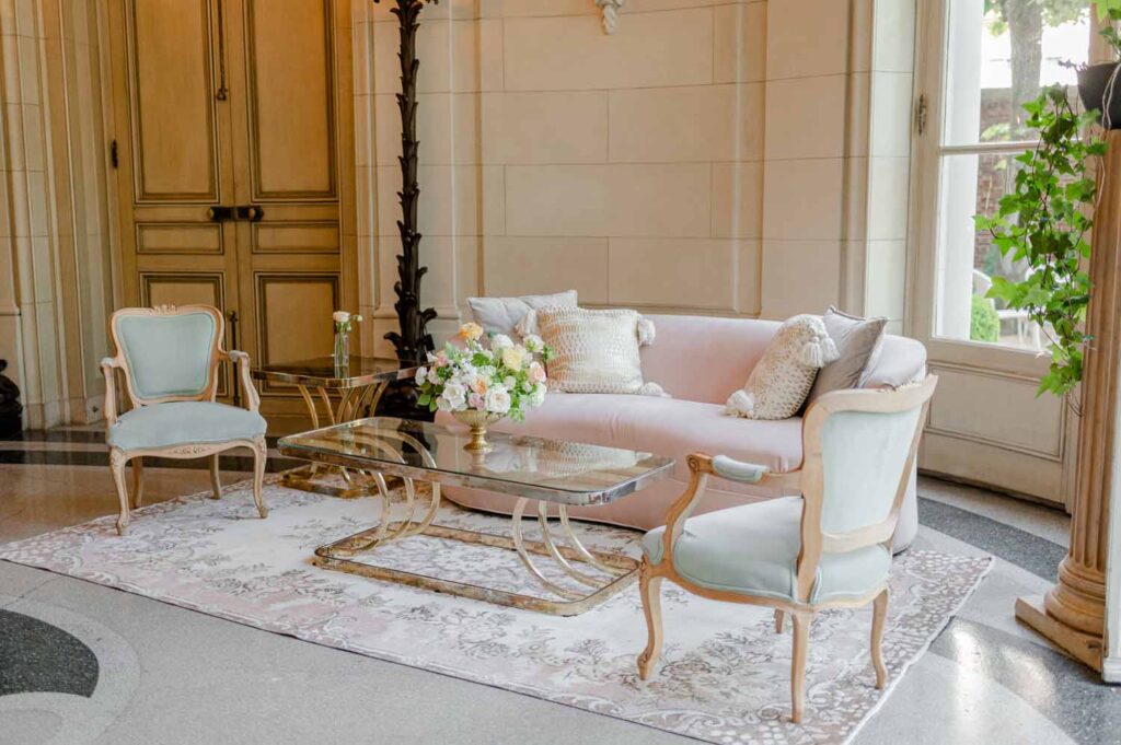 Spring DC Meridian House Pretty Pink wedding ceremony reception two brides