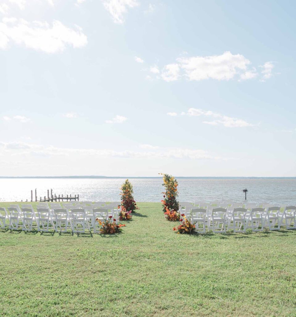 Pavilion at Weatherly wedding ceremony maryland waterfront