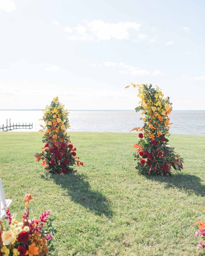 Pavilion at Weatherly wedding ceremony maryland waterfront