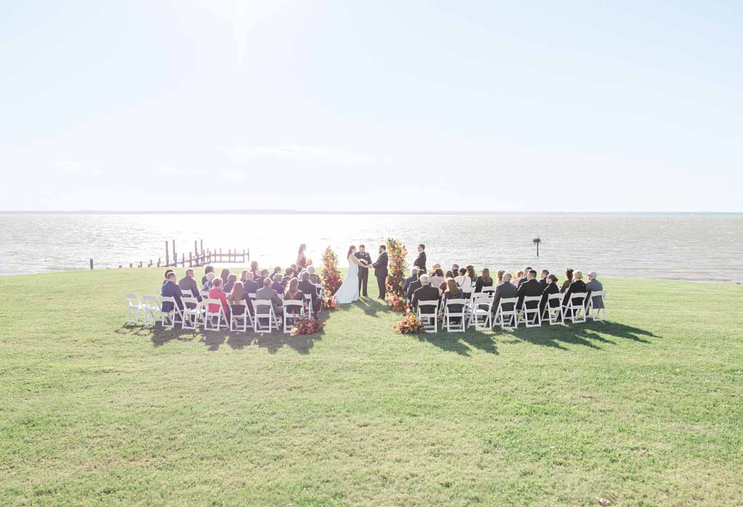 Pavilion at Weatherly wedding ceremony waterfront Maryland