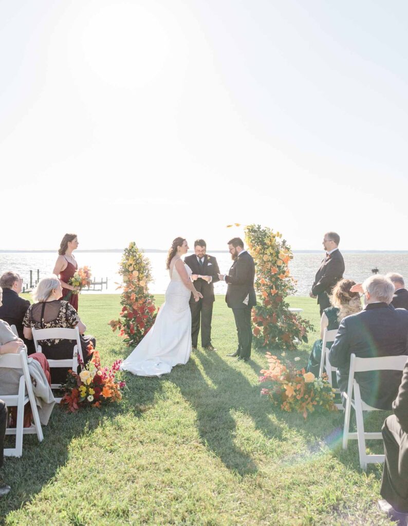 Pavilion at Weatherly wedding maryland waterfront ceremony