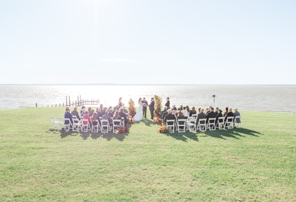 Pavilion at Weatherly Maryland waterfront wedding ceremony