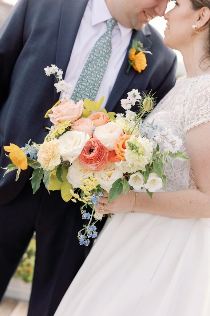 The Line DC Hotel wedding - Jewish wedding ceremony - blue yellow Amalfi theme ballroom reception