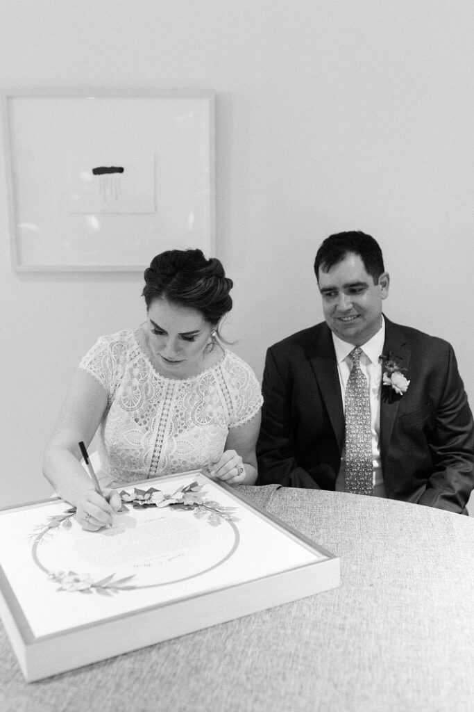 The Line DC Hotel wedding - Jewish wedding ceremony - blue yellow Amalfi theme ballroom reception