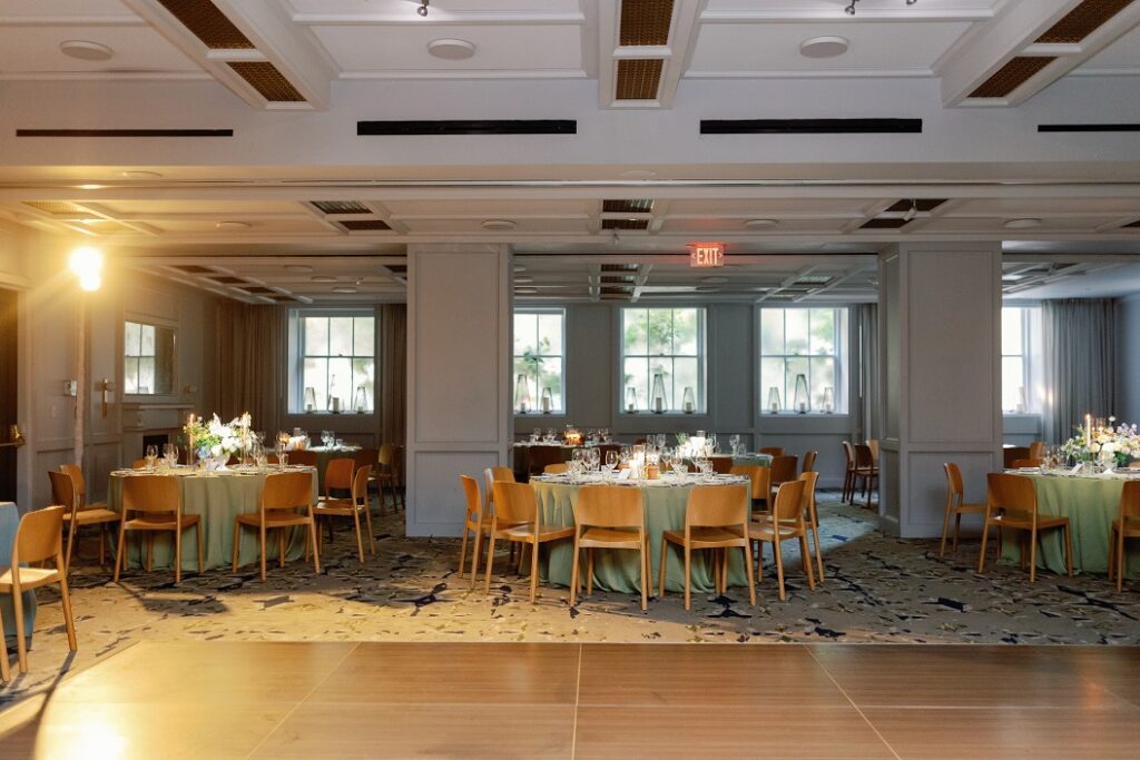 The Line DC Hotel wedding - Jewish wedding ceremony - blue yellow Amalfi theme ballroom reception