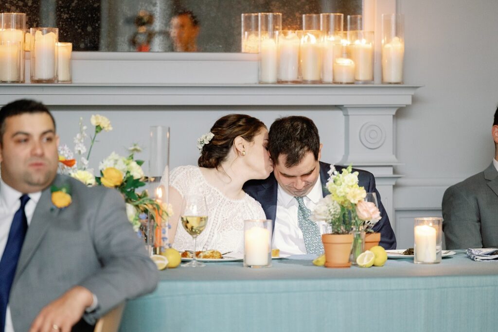 The Line DC Hotel wedding - Jewish wedding ceremony - blue yellow Amalfi theme ballroom reception