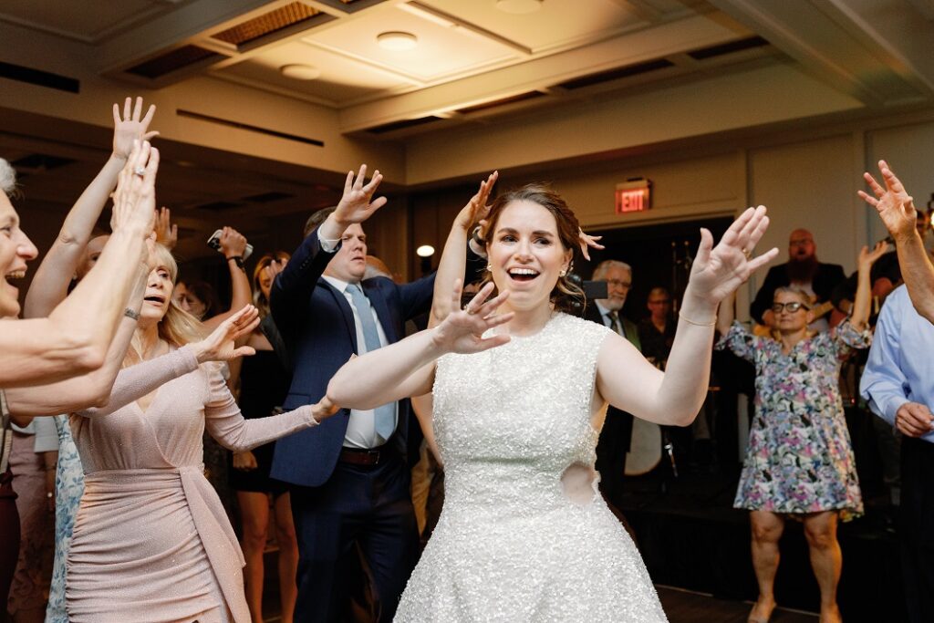 The Line DC Hotel wedding - Jewish wedding ceremony - blue yellow Amalfi theme ballroom reception