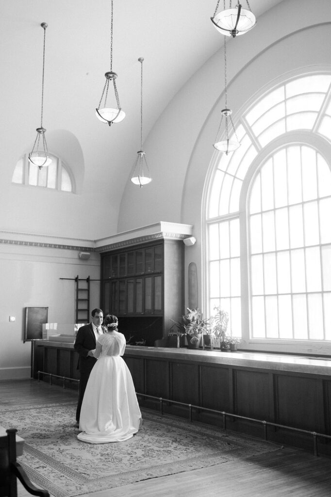 The Line DC Hotel wedding - Jewish wedding ceremony - blue yellow Amalfi theme ballroom reception