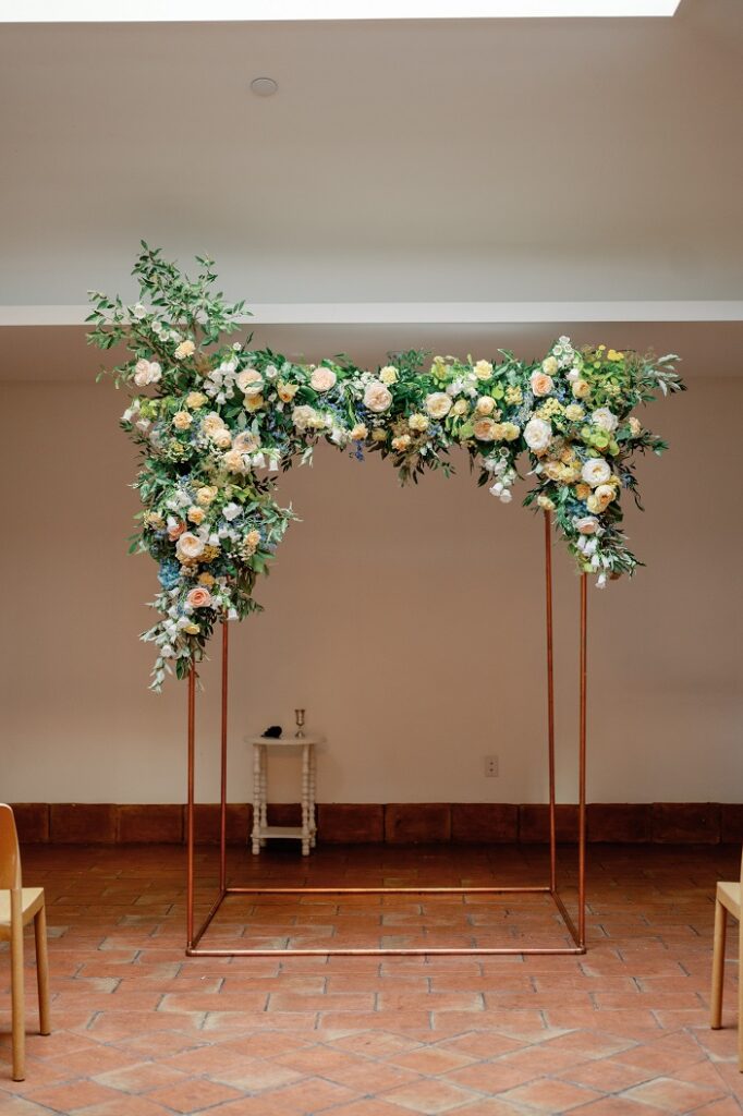 The Line DC Hotel wedding - Jewish wedding ceremony - blue yellow Amalfi theme ballroom reception