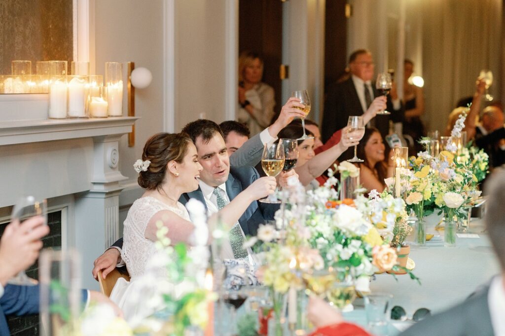 The Line DC Hotel wedding - Jewish wedding ceremony - blue yellow Amalfi theme ballroom reception