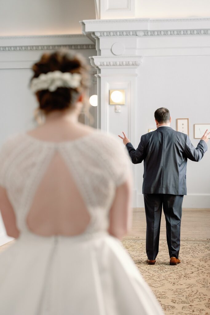 The Line DC Hotel wedding - Jewish wedding ceremony - blue yellow Amalfi theme ballroom reception